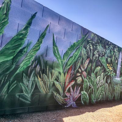 hawaii jungle waterfall backyard mural